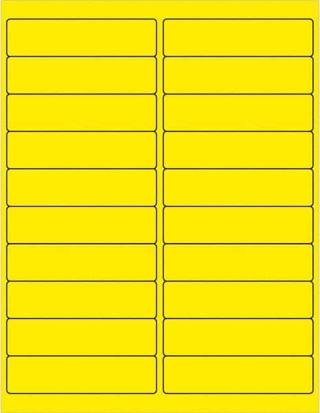 Tape Logic - 4" Long, Fluorescent Yellow Paper Laser Label - For Laser Printers - Exact Tool & Supply