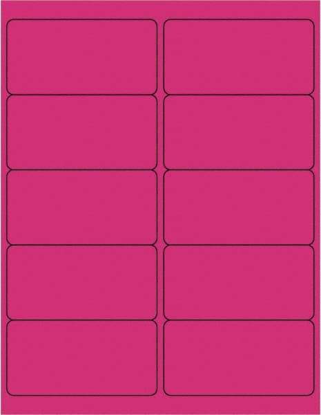 Tape Logic - 4" Long, Fluorescent Pink Paper Laser Label - For Laser Printers - Exact Tool & Supply
