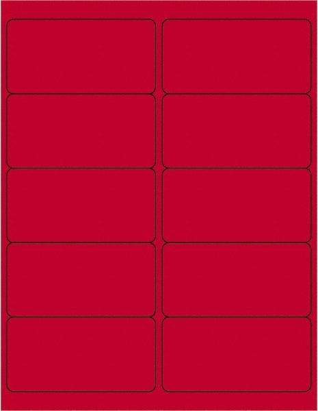 Tape Logic - 4" Long, Fluorescent Red Paper Laser Label - For Laser Printers - Exact Tool & Supply