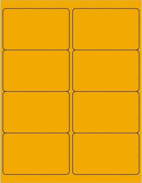 Tape Logic - 4" Long, Fluorescent Orange Paper Laser Label - For Laser Printers - Exact Tool & Supply