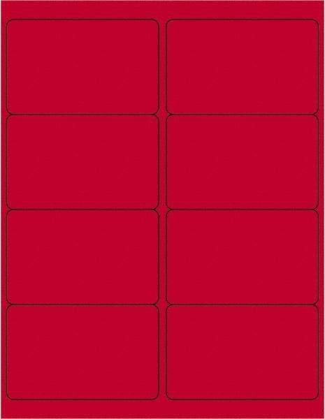 Tape Logic - 4" Long, Fluorescent Red Paper Laser Label - For Laser Printers - Exact Tool & Supply