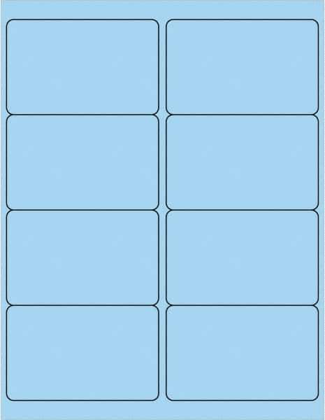 Tape Logic - 4" Long, Pastel Blue Paper Laser Label - For Laser Printers - Exact Tool & Supply