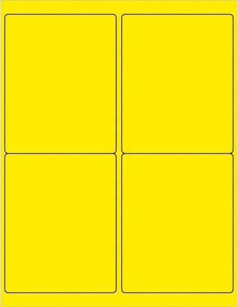 Tape Logic - 5" Long, Fluorescent Yellow Paper Laser Label - For Laser Printers - Exact Tool & Supply