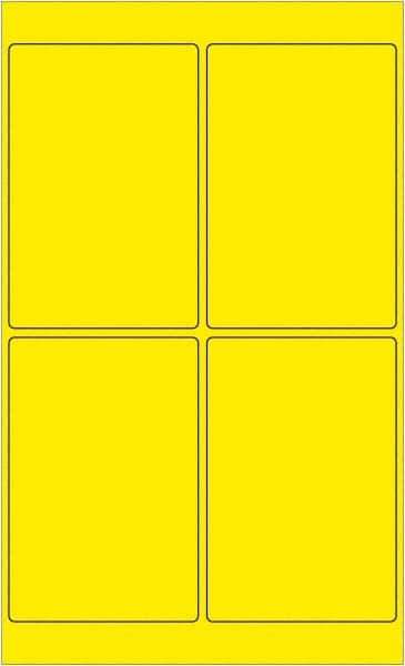 Tape Logic - 6" Long, Fluorescent Yellow Paper Laser Label - For Laser Printers - Exact Tool & Supply
