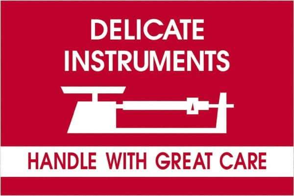 Tape Logic - 3" Long, Red/White Paper Shipping Label - For Multi-Use - Exact Tool & Supply