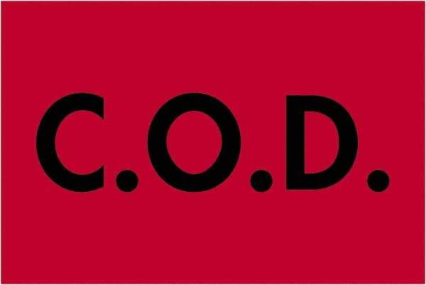 Tape Logic - 3" Long, Fluorescent Red Paper Shipping Label - For Multi-Use - Exact Tool & Supply