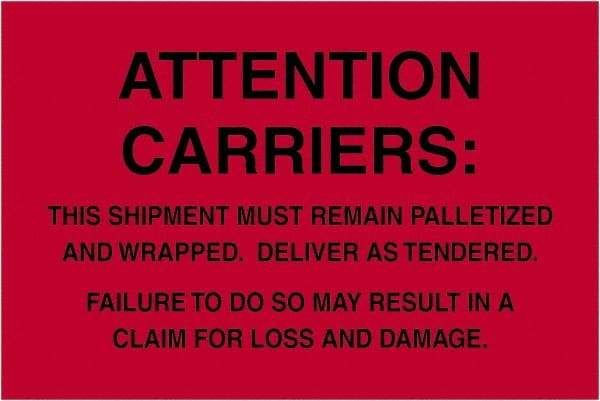 Tape Logic - 6" Long, Fluorescent Red Paper Shipping Label - For Multi-Use - Exact Tool & Supply