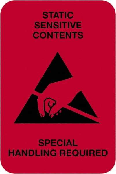 Tape Logic - 3" Long, Fluorescent Red Paper Shipping Label - For Multi-Use - Exact Tool & Supply