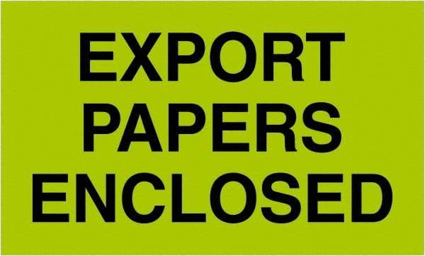 Tape Logic - 5" Long, Fluorescent Green Paper Shipping Label - For Multi-Use - Exact Tool & Supply