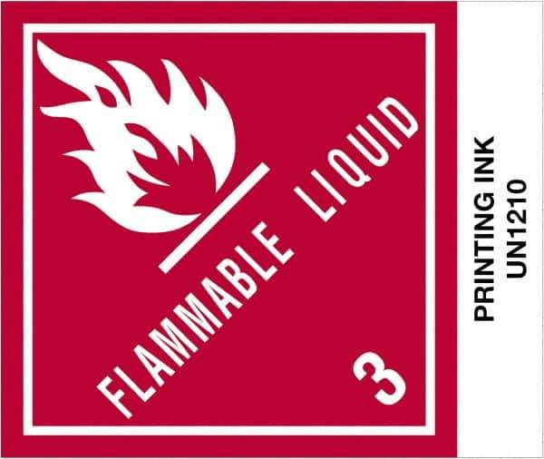 Tape Logic - 4-3/4" Long, Red, Black on White Paper D.O.T. Labels - For Multi-Use - Exact Tool & Supply