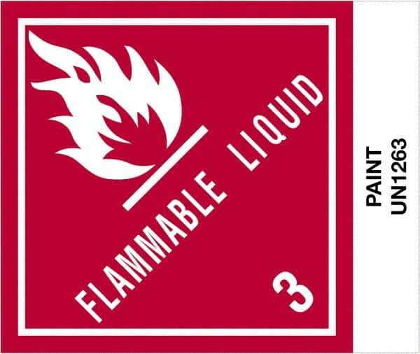 Tape Logic - 4-3/4" Long, Red, Black on White Paper D.O.T. Labels - For Multi-Use - Exact Tool & Supply