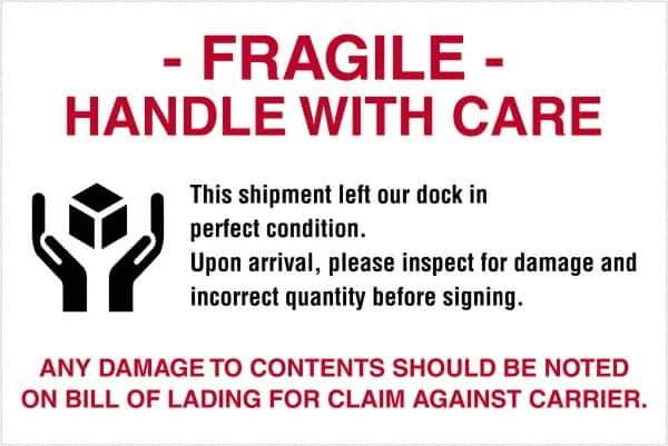 Tape Logic - 6" Long, Red, Black on White Paper Shipping Label - For Multi-Use - Exact Tool & Supply