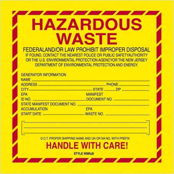 Tape Logic - 6" Long, Yellow/Red/Black/Gray Vinyl D.O.T. Labels - For Multi-Use - Exact Tool & Supply