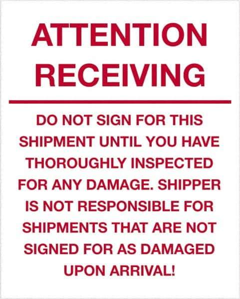 Tape Logic - 10" Long, Red/White Paper Shipping Label - For Multi-Use - Exact Tool & Supply
