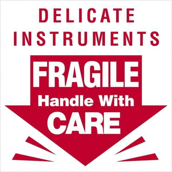 Tape Logic - 3" Long, Red/White Paper Shipping Label - For Multi-Use - Exact Tool & Supply