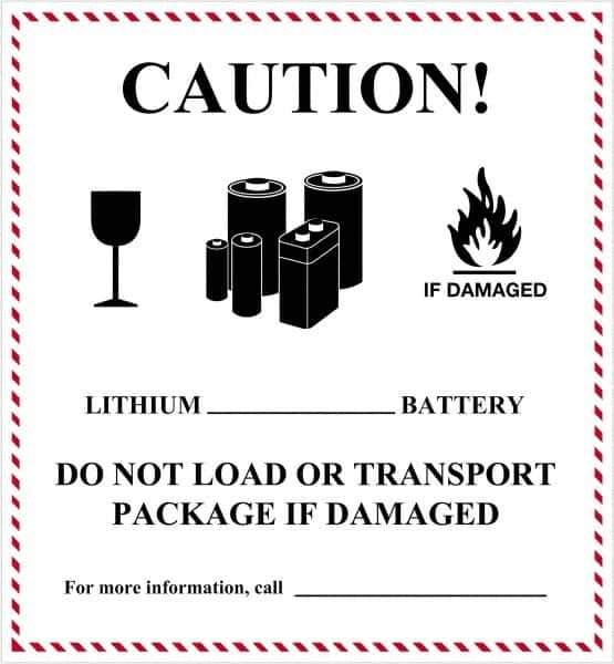 Tape Logic - 4-5/8" Long, Red, Black on White Paper D.O.T. Labels - For Multi-Use - Exact Tool & Supply