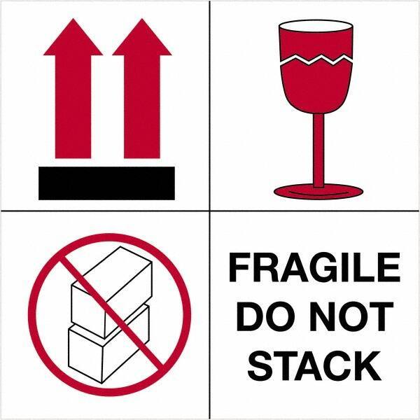 Tape Logic - 4" Long, Red, Black on White Paper Shipping Label - For Multi-Use - Exact Tool & Supply
