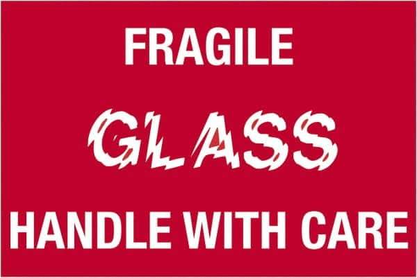Tape Logic - 3" Long, Red/White Paper Shipping Label - For Multi-Use - Exact Tool & Supply