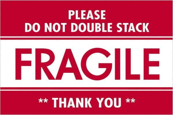 Tape Logic - 3" Long, Red/White Paper Shipping Label - For Multi-Use - Exact Tool & Supply