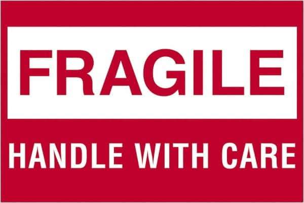 Tape Logic - 3" Long, Red/White Paper Shipping Label - For Multi-Use - Exact Tool & Supply