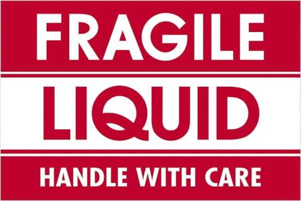 Tape Logic - 3" Long, Red/White Paper Shipping Label - For Multi-Use - Exact Tool & Supply