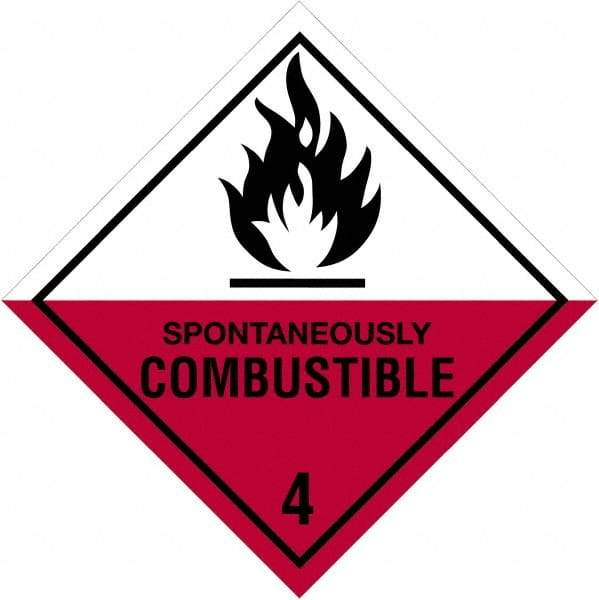 Tape Logic - 4" Long, Red, Black on White Paper D.O.T. Labels - For Multi-Use - Exact Tool & Supply
