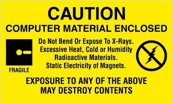 Tape Logic - 5" Long, Black & Yellow Paper Shipping Label - For Multi-Use - Exact Tool & Supply