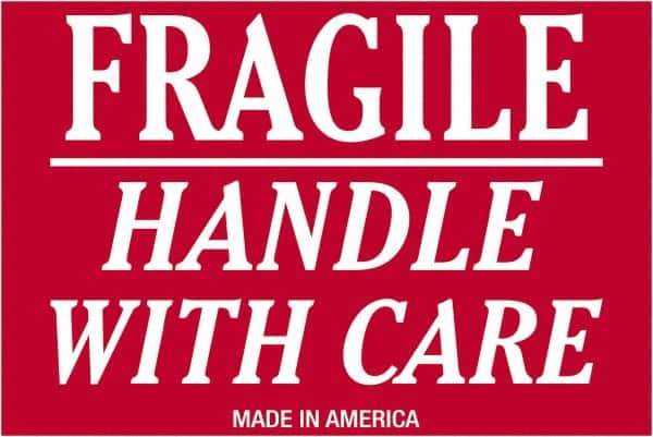 Tape Logic - 3" Long, Red/White Paper Shipping Label - For Multi-Use - Exact Tool & Supply