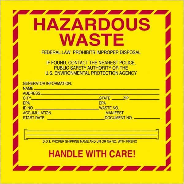 Tape Logic - 6" Long, Yellow/Red/Black/Gray Vinyl D.O.T. Labels - For Multi-Use - Exact Tool & Supply