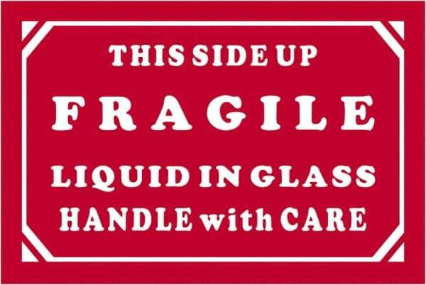 Tape Logic - 3" Long, Red/White Paper Shipping Label - For Multi-Use - Exact Tool & Supply