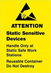 Tape Logic - 2-1/2" Long, Black & Yellow Paper Shipping Label - For Multi-Use - Exact Tool & Supply