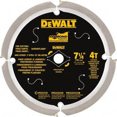 DeWALT - 7-1/4" Diam, 15.88mm Arbor Hole Diam, 16 Tooth Wet & Dry Cut Saw Blade - Steel, Smooth Action, Standard Round Arbor - Exact Tool & Supply