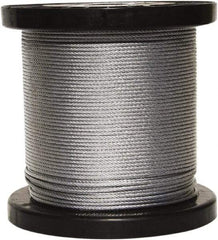 Loos & Co. - 250' Long, 3/8" x 3/8" Diam, Galvanized Steel Wire Rope - 14,400 Lb Breaking Strength, 7 x 19 - Exact Tool & Supply