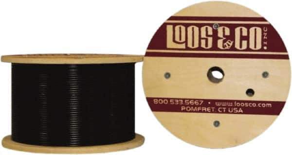 Loos & Co. - 1/8" x 1/16" Diam, Steel Wire Rope - 480 Lb Breaking Strength, 7 x 7, Vinyl Coating - Exact Tool & Supply