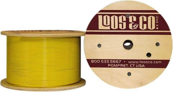 Loos & Co. - 3/16" x 1/8" Diam, Galvanized Steel Wire Rope - 2,000 Lb Breaking Strength, 7 x 19, Vinyl Coating - Exact Tool & Supply