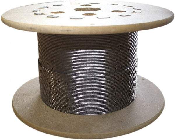 Loos & Co. - 250' Long, 3/16" x 3/16" Diam, Stainless Steel Wire Rope - 3,700 Lb Breaking Strength, 7 x 7 - Exact Tool & Supply