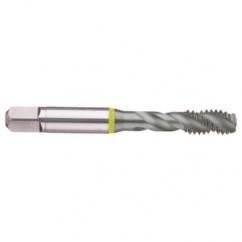 1-8 2B 4-Flute Cobalt Yellow Ring Semi-Bottoming 40 degree Spiral Flute Tap-MolyGlide - Exact Tool & Supply