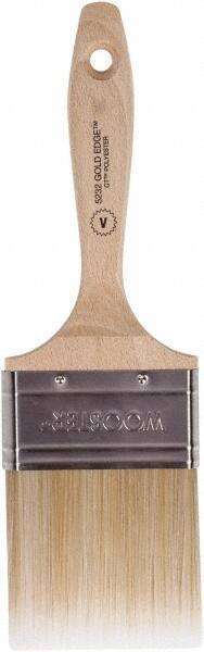 Wooster Brush - 3" Flat Polyester Varnish Brush - 2-15/16" Bristle Length, 5-9/16" Wood Beavertail Handle - Exact Tool & Supply