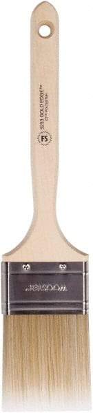 Wooster Brush - 2-1/2" Flat Polyester Trim Brush - 2-15/16" Bristle Length, 6-3/4" Wood Sash Handle - Exact Tool & Supply