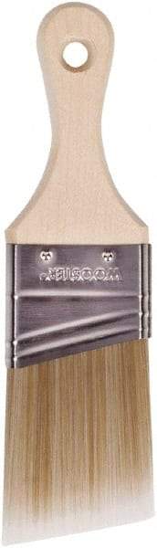 Wooster Brush - 2" Angled Polyester Angular Brush - 2-11/16" Bristle Length, 2-7/8" Wood Fluted Handle - Exact Tool & Supply