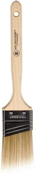 Wooster Brush - 2" Angled Polyester Angular Brush - 2-11/16" Bristle Length, 6-9/16" Wood Fluted Handle - Exact Tool & Supply