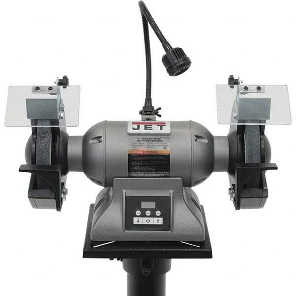 Jet - 8" Wheel Diam x 1" Wheel Width, 1 hp Grinder - 5/8" Arbor Hole Diam, 3 Phase, 3,600 Max RPM, 115 Volts - Exact Tool & Supply