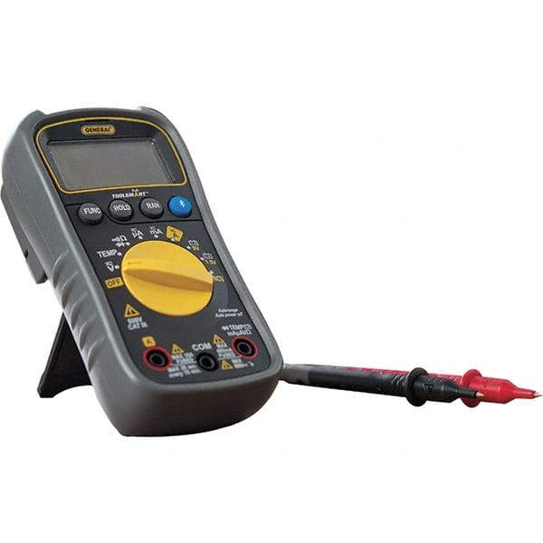 General - TS04, CAT III, 600 VAC/VDC, Digital True RMS Multimeter - 40 mOhm, Measures Voltage, Current, Resistance, Temperature - Exact Tool & Supply