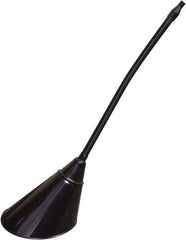 Funnel King - 2 Qt Capacity Galvanized Steel Funnel - 7" Mouth OD, 1/2" Tip OD, 17" Flexible Spout, Black - Exact Tool & Supply