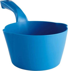 Remco - 32 oz Blue Polypropylene Round Bottom Scoop - 6.8" Wide x 5.3" Deep Bowl, 5-1/2" Handle Length, 11.6" OAL - Exact Tool & Supply