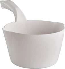 Remco - 32 oz White Polypropylene Round Bottom Scoop - 6.8" Wide x 5.3" Deep Bowl, 5-1/2" Handle Length, 11.6" OAL - Exact Tool & Supply