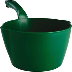 Remco - 64 oz Green Polypropylene Round Bottom Scoop - 8.3" Wide x 4-1/2" Deep Bowl, 5-1/2" Handle Length, 13" OAL - Exact Tool & Supply