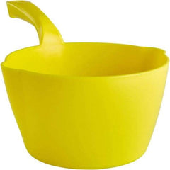 Remco - 64 oz Yellow Polypropylene Round Bottom Scoop - 8.3" Wide x 4-1/2" Deep Bowl, 5-1/2" Handle Length, 13" OAL - Exact Tool & Supply