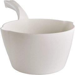Remco - 64 oz White Polypropylene Round Bottom Scoop - 8.3" Wide x 4-1/2" Deep Bowl, 5-1/2" Handle Length, 13" OAL - Exact Tool & Supply