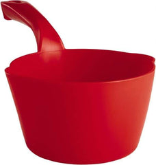 Remco - 32 oz Red Polypropylene Round Bottom Scoop - 6.8" Wide x 5.3" Deep Bowl, 5-1/2" Handle Length, 11.6" OAL - Exact Tool & Supply